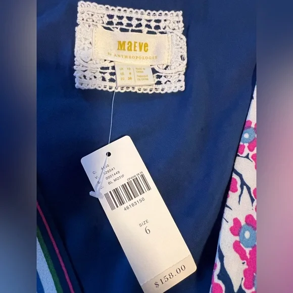 NWT Maeve |Anthropologie| Botanical belted Floral belted dress size 6 - Picture 12 of 15